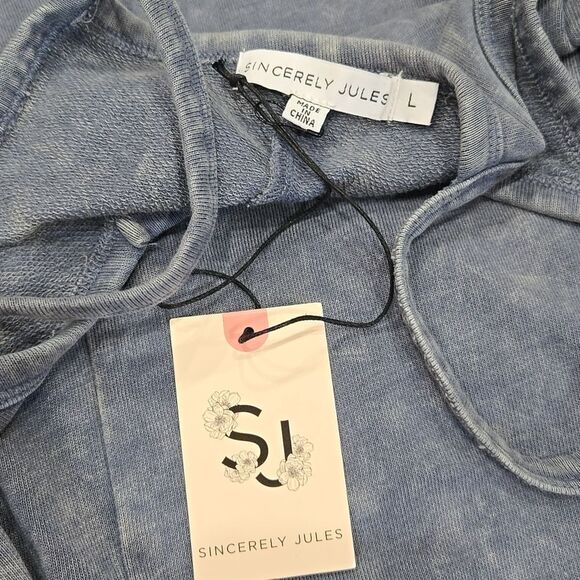 Sincerely Jules Gray Knit Jumpsuit Harem Drop Crotch Baggy Relaxed Sz Large NWT - Picture 5 of 14